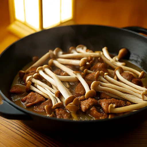 Stir-fried Enoki Mushrooms with Pork