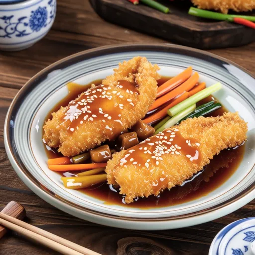 Chinese-style Sauce with Fried Flounder
