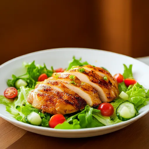 Салат с жареной курицей