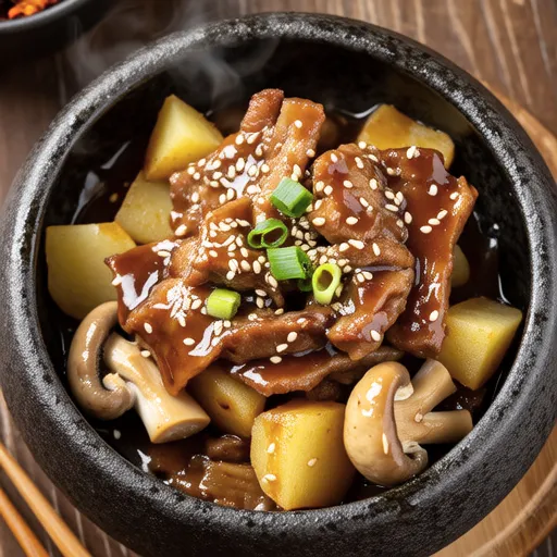 舞茸と豚バラの韓国風肉じゃが