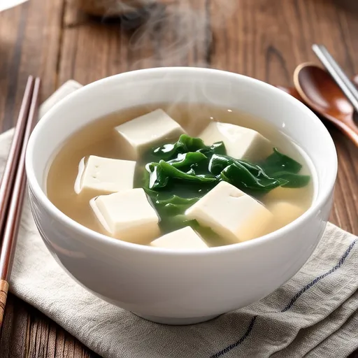 Tofu and Mizuna Clear Soup