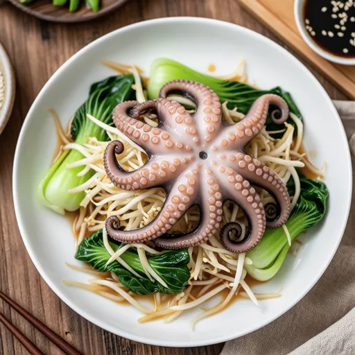 Bean Sprouts and Octopus Sesame Oil Salad