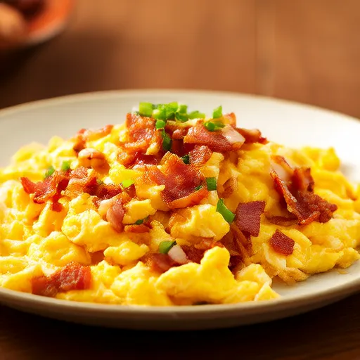 Gebratener Bacon mit Ei