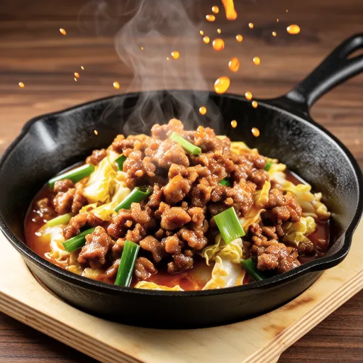 Sweet and Spicy Stir-fried Ground Meat and Cabbage