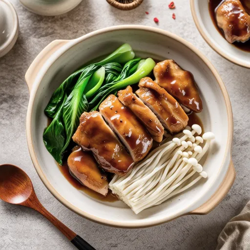 Chingensai and Chicken Oyster Sauce Simmer