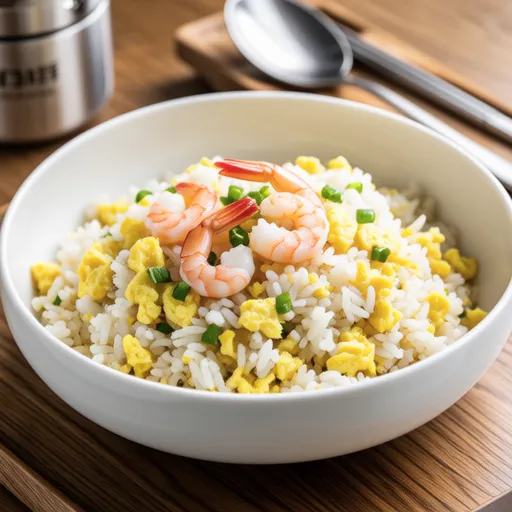 Nanohana and Sakura Shrimp Fried Rice