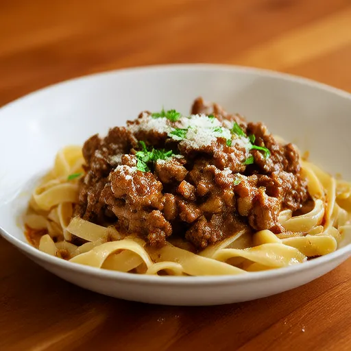 Pasta with Mushroom and Pork Sauce
