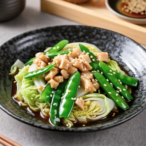 Chinese Stir-fried Pea Shoots and Napa Cabbage