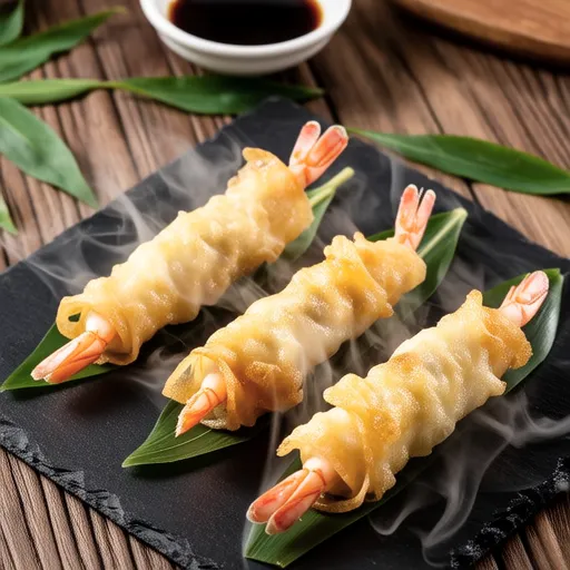 Shrimp Wrapped in Shiso Leaves