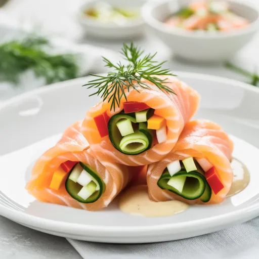 Smoked Salmon Rolls with Tartar Sauce