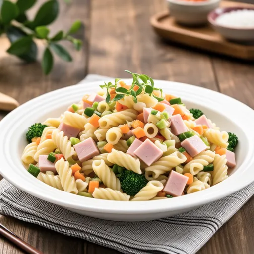 Ham and Mentaiko Macaroni Salad