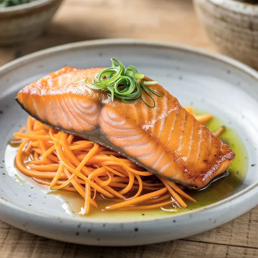 Salmon with Dried Radish and Vegetable Sauce