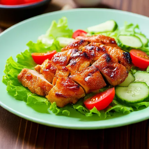 Salade de poulet grillé riche en légumes