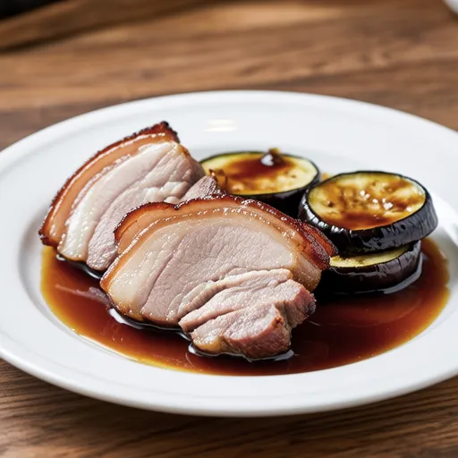 Pork Loin and Eggplant with Plum Ginger Sauce