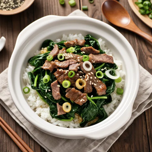 Spinach Stir-fry Rice Bowl