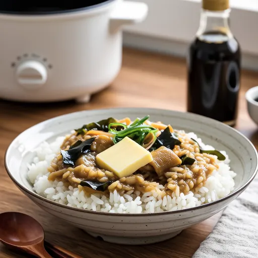 Shirasu and Wakame Butter Rice