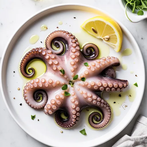 Octopus Carpaccio with Garlic Lemon Flavor
