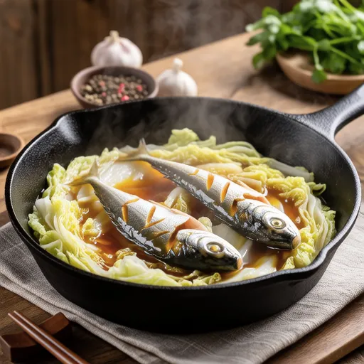 Simmered Napa Cabbage and Mackerel Canned Fish