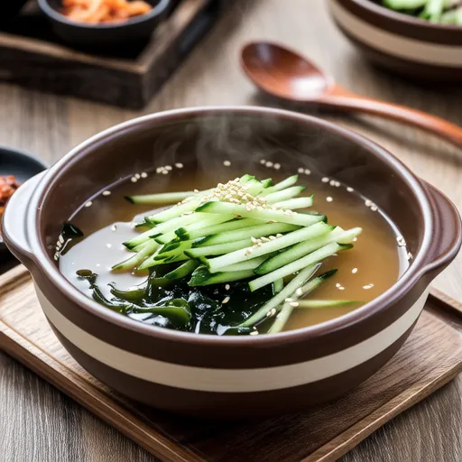 Cucumber and Scallion Wakame Soup