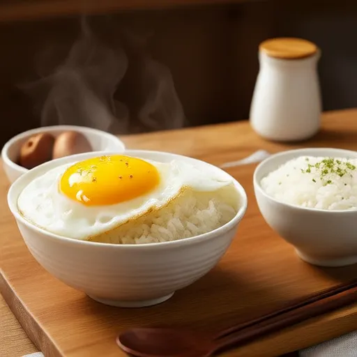 Œufs vapeur avec riz