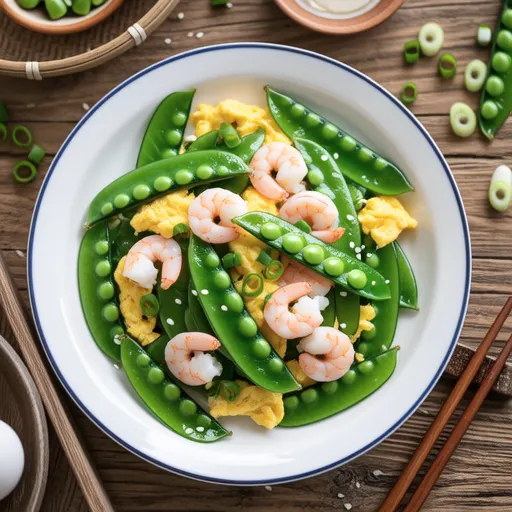 Stir-fried Shrimp, Snow Peas, and Eggs
