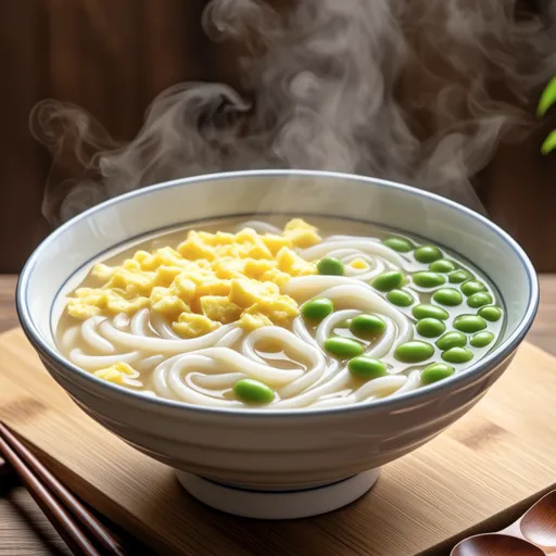 Edamame and Egg Vermicelli Soup