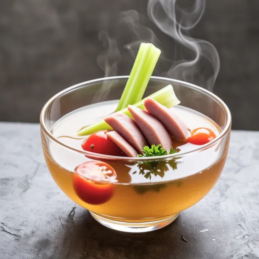 Celery and Cherry Tomato Consommé Soup