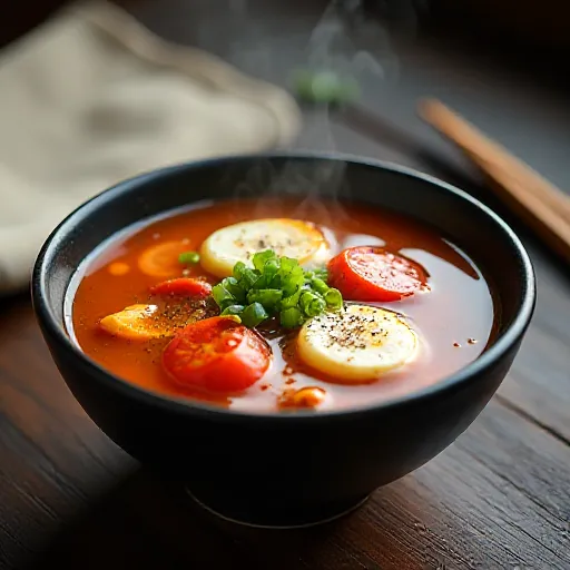 Mini Tomato and Tofu Hot and Sour Soup