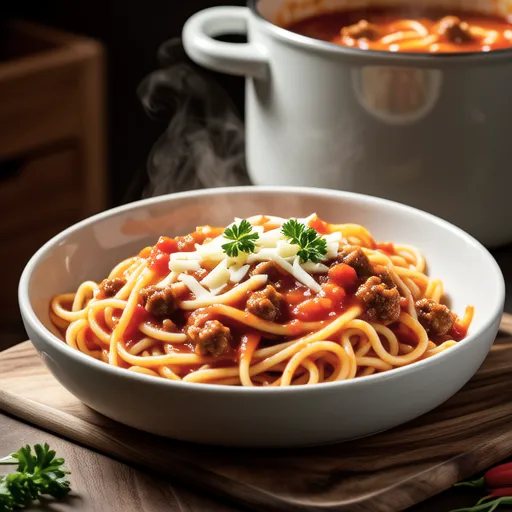 Simmered Meat Cheese Pasta