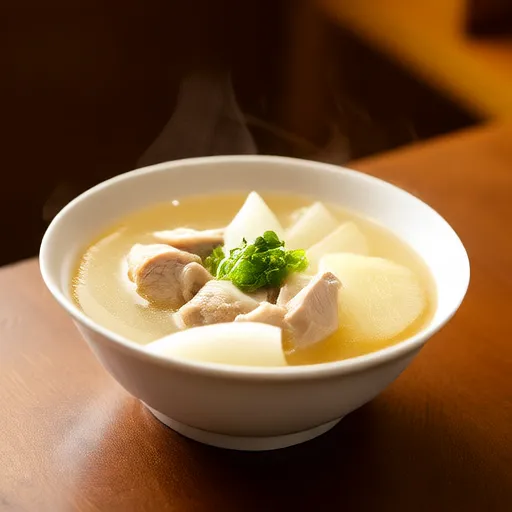 Sopa de frango com rabanete