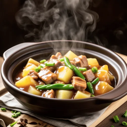 Sweet and Savory Braised Potatoes and Snap Peas