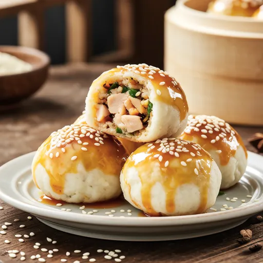 Pumpkin and Cheese Sesame Balls