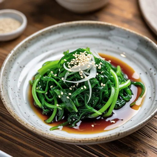 Wasabi Greens and Wakame Salt Kombu Salad
