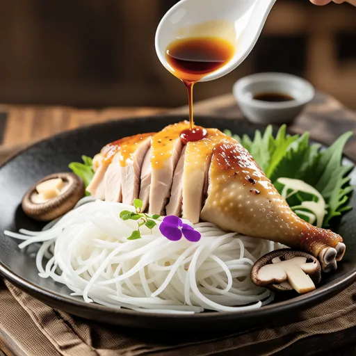 Chicken and Shimeji Mushrooms with Grated Daikon Ponzu Sauce