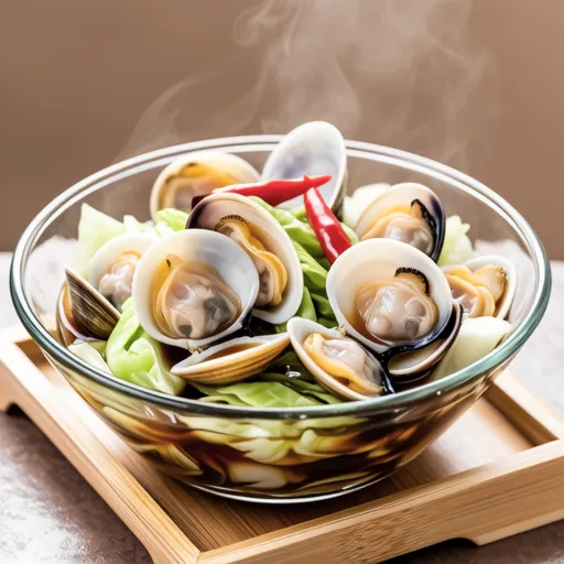 Steamed Clams and Cabbage in Microwave