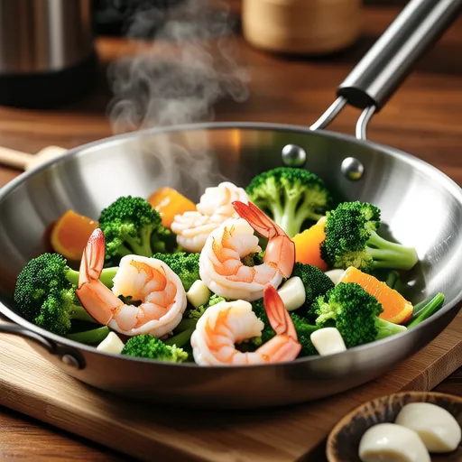 Garlic Stir-fried Shrimp and Broccoli
