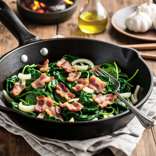Spinach and Bacon Stir-fry