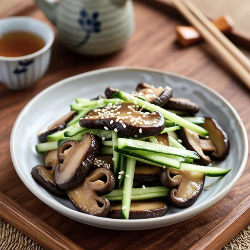 Shiitake and Cucumber Sesame Salad