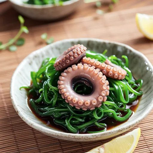 Marinated Wakame Stems and Octopus