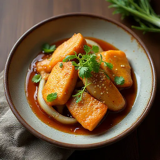 Sweet and Spicy Stir-fried Yellowtail and Lotus Root