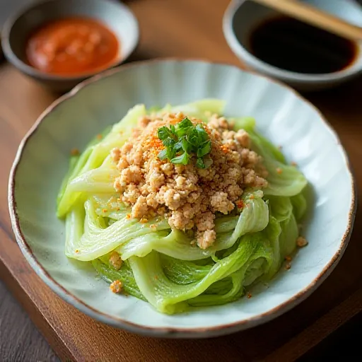 Steamed Ground Chicken and Cabbage in Microwave
