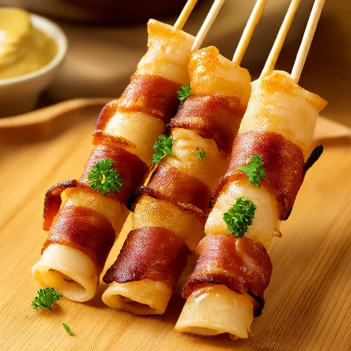 Bolinhos de Arroz Enrolados em Bacon - Lanche para Crianças & Aperitivo Fácil