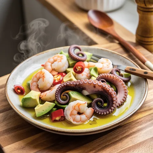 Seafood and Avocado Ajillo