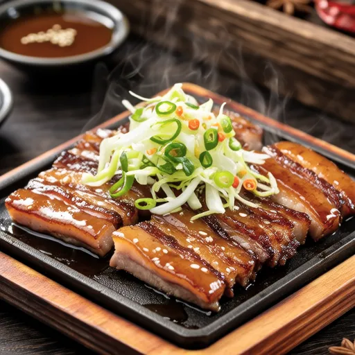 Stir-fried Pork Belly with Green Onion Salad