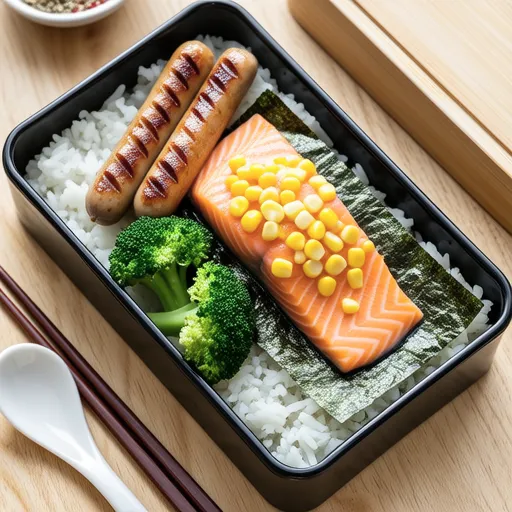 Salmon Bento with Corn Mayo