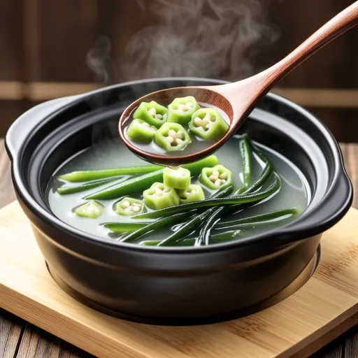 Okra and Wakame Chinese Soup