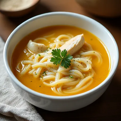 Chicken Tender and Egg Vermicelli Soup