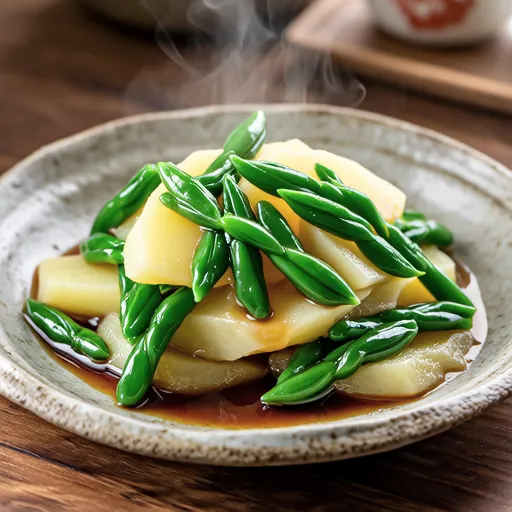 Stir-fried Mizuna and Potatoes with Mentaiko