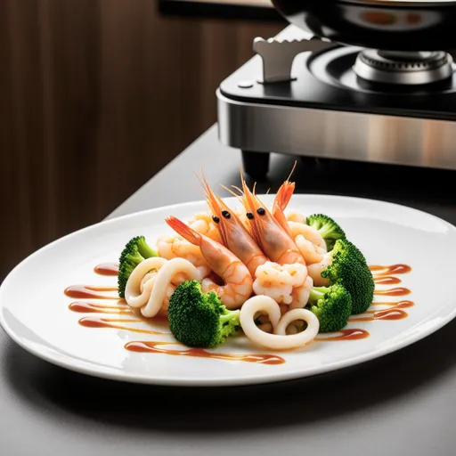 Stir-fried Shrimp and Squid with Oyster Mayo Sauce