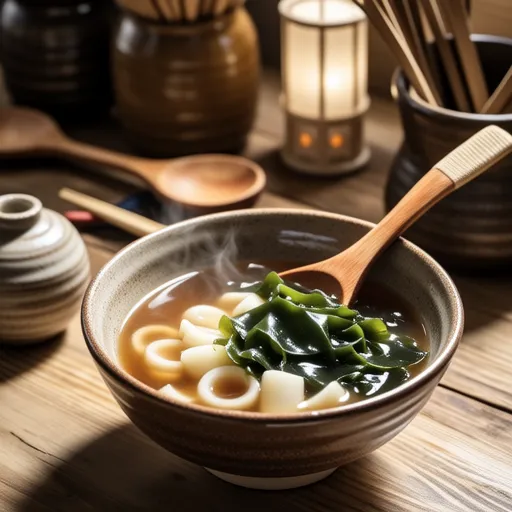 Nagaimo and Wakame Miso Soup